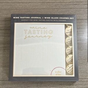 Wine Tasting Journal & Wine Glass Charm Set